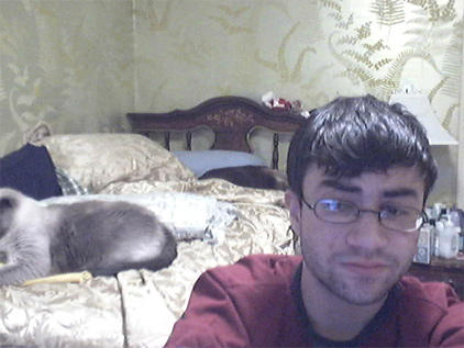 Ross in front of the web cam